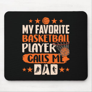 Tapis De Souris Mon Joueur Bysketbyll Favori M'Appelle Papa Coach 