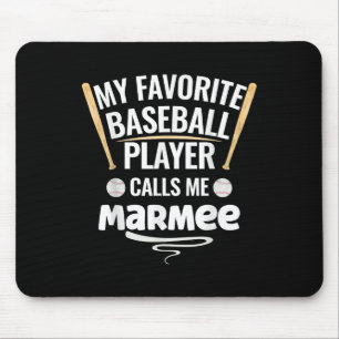 Tapis De Souris Mon Joueur De Baseball Préféré M'Appelle Marmee