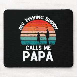 Tapis De Souris Mon pote de pêche m'appelle Papa Rétro Vintage Gra