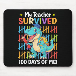 Tapis De Souris Mon professeur a survécu 100 jours Dinosaure 100e