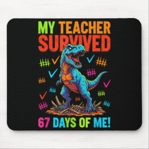 Tapis De Souris Mon professeur a survécu 67 jours d'école 67 Meme