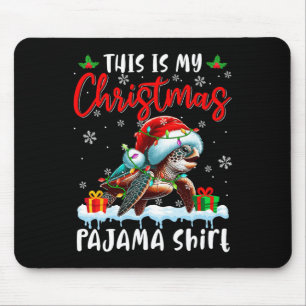 Tapis De Souris Mon Pyjama de Noël Père Noël Turtle Animaux Jalons