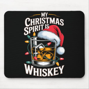 Tapis De Souris Mon T-Shirt de Noël est Whisky Funny Santa Fête Dr