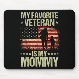 Tapis De Souris Mon vétéran préféré est Mymommy drapeau américain