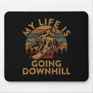 Tapis De Souris Mon Vie Va Descendre Snowboard Cadeau Hiver Sn