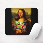 Tapis De Souris Mona Lisa aime les légumes (Avec souris)