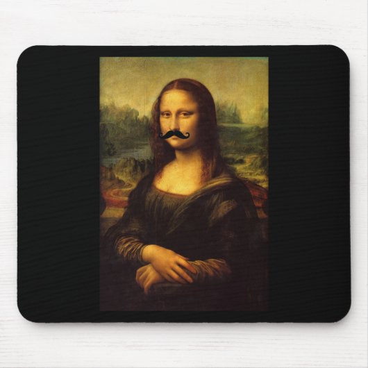 Tapis De Souris Mona Lisa Avec Moustache (Devant)