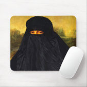 Tapis De Souris Mona Lisa cachée derrière la burqa (Avec souris)