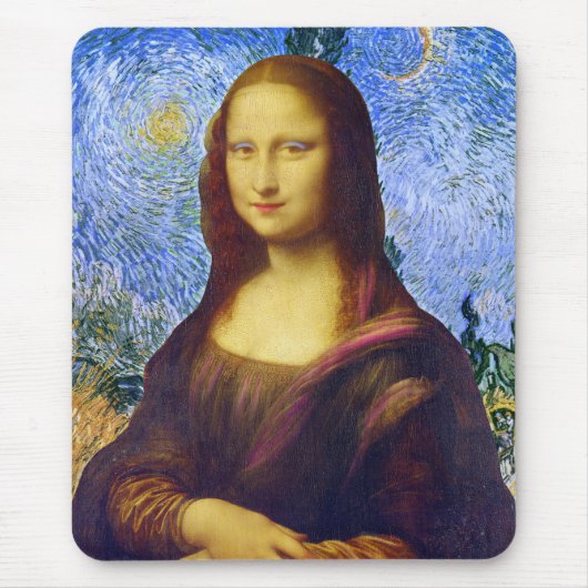 Tapis De Souris Mona Lisa et Van Gogh (Devant)