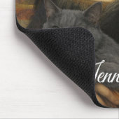Tapis De Souris Mona Lisa Holding Elegant Gray Cat                 (Coin)