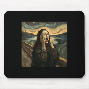 Tapis De Souris Mona Lisa Le cri Halloween Costume Party Art