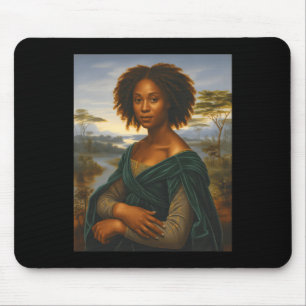 Tapis De Souris Mona Lisa noire graphique afro américaine juin