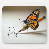 Tapis De Souris Monarch Butterfly On Pencil With Text (Devant)