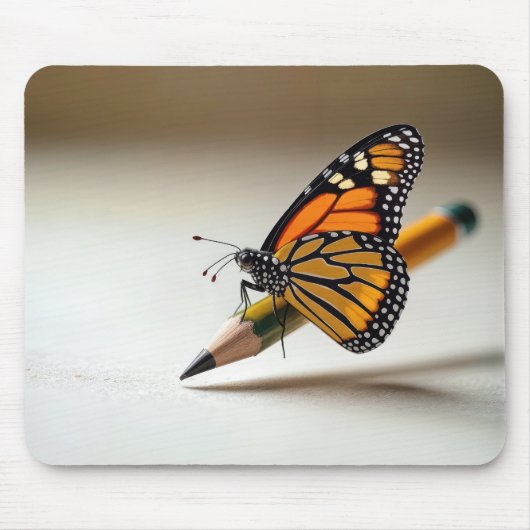 Tapis De Souris Monarch Butterfly Resting On a Pencil (Devant)