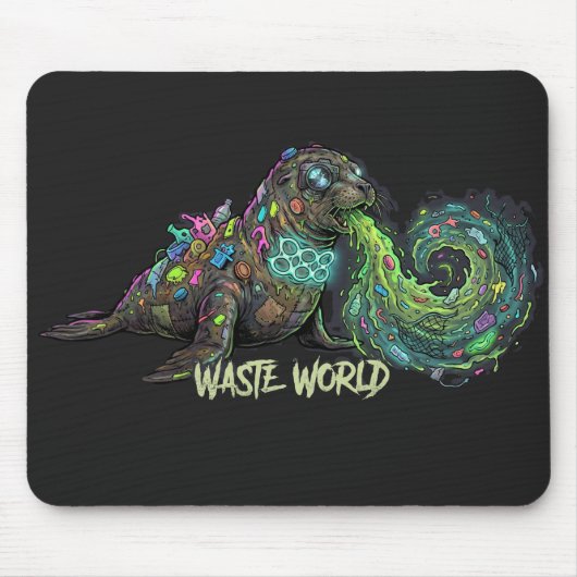 Tapis de Souris Monde Déchet – Éco Protestation (Devant)