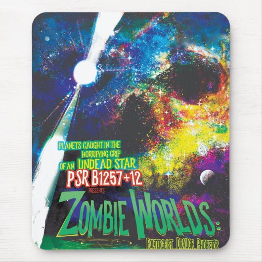 Tapis De Souris Mondes Zombie Galaxie d'Halloween (Devant)