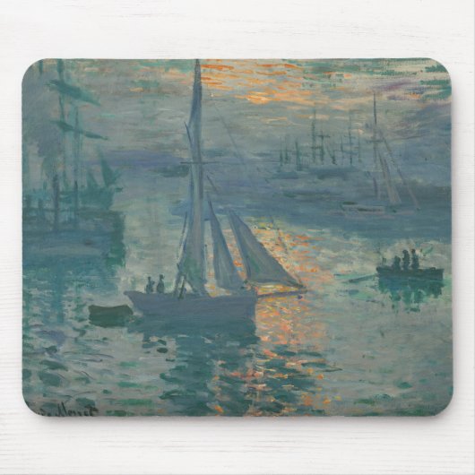 Tapis De Souris Monet Sunrise Marine Impressionnisme peinture (Devant)