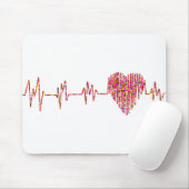 Tapis De Souris Moniteur Cardiac EKG avec coeur (Avec souris)