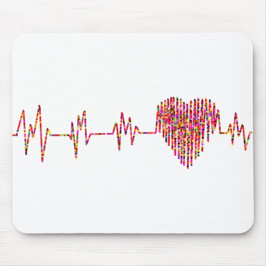 Tapis De Souris Moniteur Cardiac EKG avec coeur (Devant)