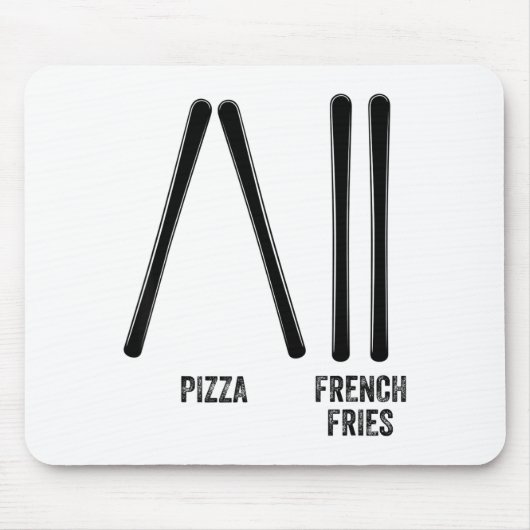Tapis De Souris Moniteur de ski pizza &amp; frites comment faire (Devant)