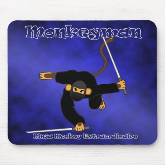 Tapis De Souris Monkeyman bleu Mousepad (Devant)
