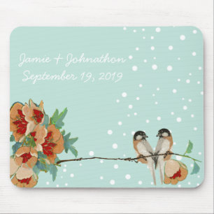 Tapis De Souris Monnaie Inséparable vintage de fleurs de cerisier