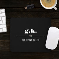 Tapis de souris monochrome à monogramme avec visée