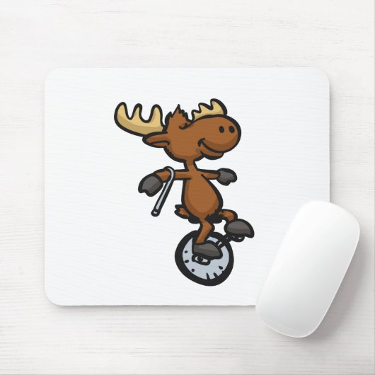 Tapis De Souris Monocycle d'orignal | choisir la couleur arrière - (Avec souris)