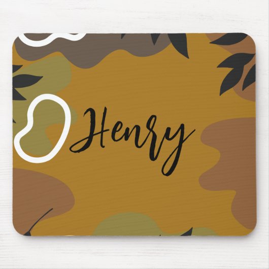 Tapis De Souris Monogram Cute moutarde Abstrait arrière - plan et (Devant)