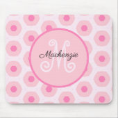 Tapis De Souris Monogram de Pink Circle Dots (Devant)