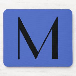 Tapis De Souris Monogram Deep Royal Black Modern Add Name Initial