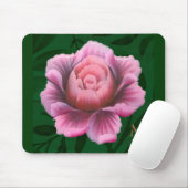 Tapis De Souris Monogram Dk Green Rose Flower (Avec souris)