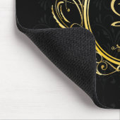 Tapis De Souris Monogram Gold Frame noir damask (Coin)