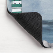 Tapis De Souris Monogram Green Lighthouse aquarelle Art (Coin)