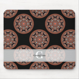 Tapis De Souris Monogram Safari Coucher de soleil Bohemian Polka D