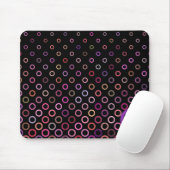 Tapis De Souris Monogram Trendy Colorful Circles on Black (Avec souris)