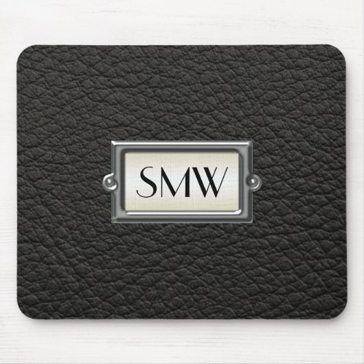 Tapis De Souris Monogramme 3-Lettre Executive Hommes Personnalisé (Devant)