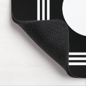 Tapis De Souris Monogramme 3 trames en gras | Noir et blanc (Coin)