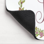 Tapis De Souris Monogramme A Couronne Florale (Coin)