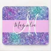 Tapis De Souris Monogramme à étincelles de Parties scintillant ble (Devant)