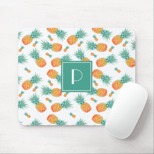 Tapis De Souris Monogramme à motif de fruit d'ananas mignon