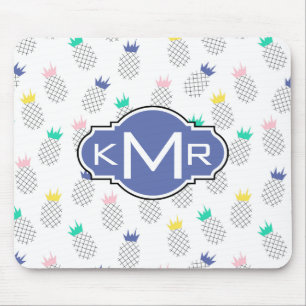Tapis De Souris Monogramme abstrait des ananas
