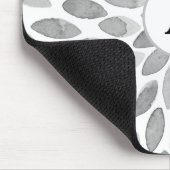Tapis De Souris monogramme Abstrait des traits de pinceau noir et  (Coin)