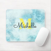 Tapis De Souris Monogramme Abstrait en marbre (Avec souris)