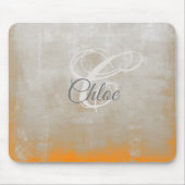 Tapis De Souris monogramme Abstrait gris orange (Devant)