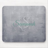 Tapis De Souris monogramme Abstrait gris rustique (Devant)