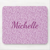 Tapis De Souris Monogramme Ajouter Votre Nom Pink Sparkel (Devant)