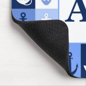 Tapis de souris monogramme Ancres (Coin)