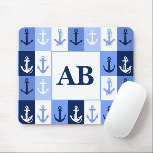 Tapis de souris monogramme Ancres