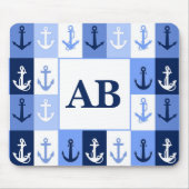 Tapis de souris monogramme Ancres (Devant)